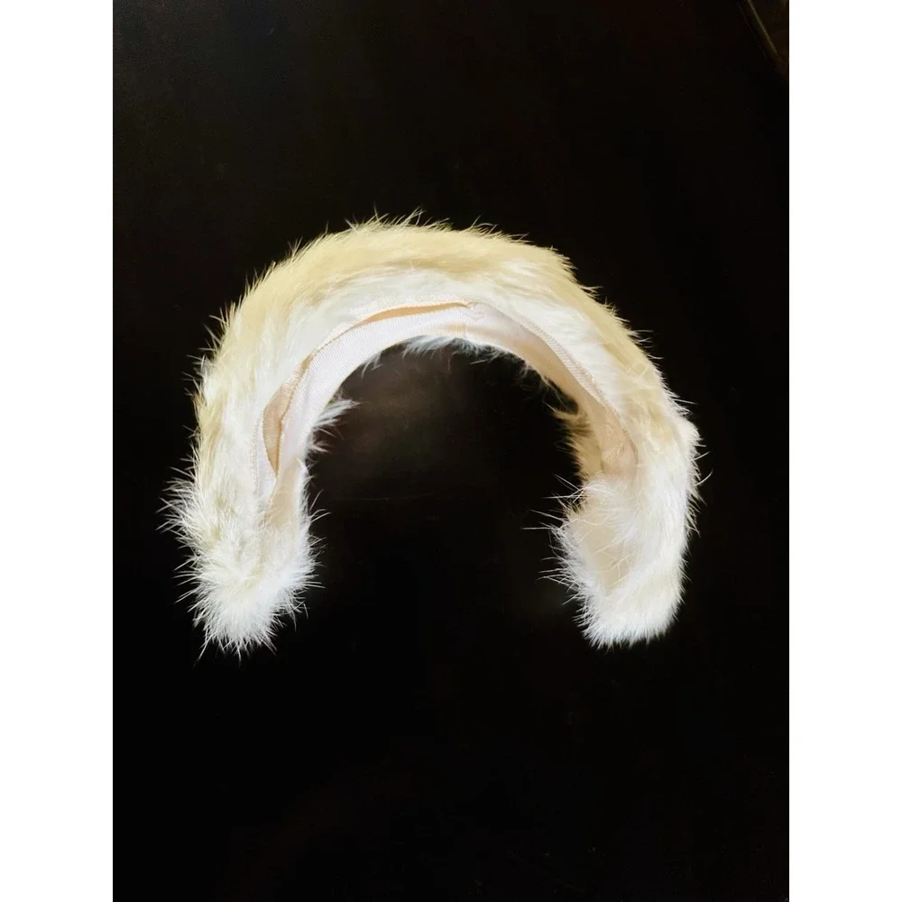 Vintage 1950s Japan Child's Rabbit Fur Hand Muff & Hat Set Winter Girls